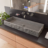 ALFI brand ABCO39TR 39" Solid Concrete Gray Matte Trough Sink for the Bathroom