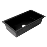 ALFI Brand AB3418SBUM-BLA Black 33" Granite Composite Workstation Single Bowl Undermount Sink