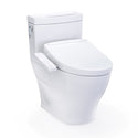 TOTO Washlet+ Aimes One-Piece Elongated 1.28 GPF Toilet and Washlet S2 Bidet Seat, Cotton White - MW6263346CEFG#01