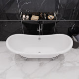 ANZZI FT-AZ132CH Falco 5.8 ft. Acrylic Freestanding Soaking Bathtub in Glossy White with Polished Chrome Feet