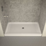 ANZZI SB-AZ03CD Tier 32 x 60" Center Drain Single Threshold Shower Base in White