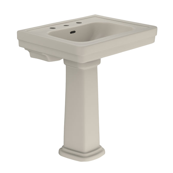 TOTO Promenade 27-1/2" x 22-1/4" Rectangular Pedestal Bathroom Sink for 8 inch Center Faucets, Bone - LPT530.8N#03
