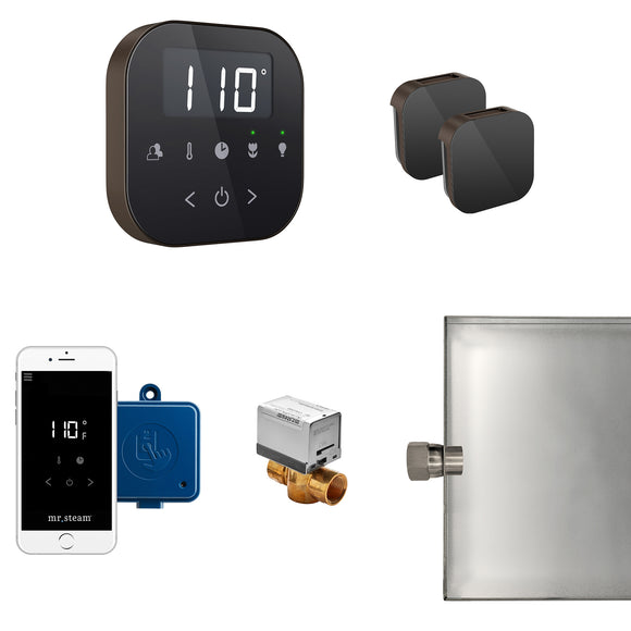 AirButler Max Steam Shower Control Package with AirTempo Control and Aroma Glass SteamHead in Black Oil Rubbed Bronze