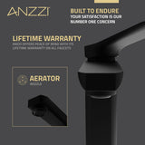 ANZZI L-AZ900MB Single Handle Single Hole Bathroom Faucet With Pop-up Drain in Matte Black