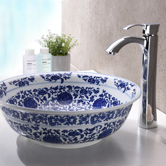 ANZZI LS-AZ186 Cadence Series Vessel Sink in Decor White