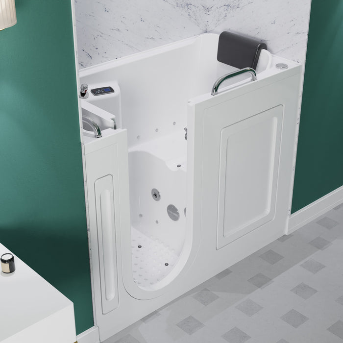 ANZZI 2753FLWL Left Drain Fully Loaded Walk-in Bathtub with Air Jets and Whirlpool Massage Jets Hot Tub