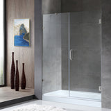 ANZZI SD-AZ8073-01BN Makata Series 60" by 72" Frameless Hinged Shower Door in Brushed Nickel with Handle