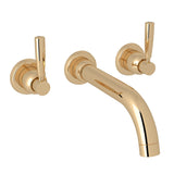 Rohl U.3331LS-EG/TO Perrin and Rowe Holborn Wall Mount 3-Hole Tubular Spout Tub Set