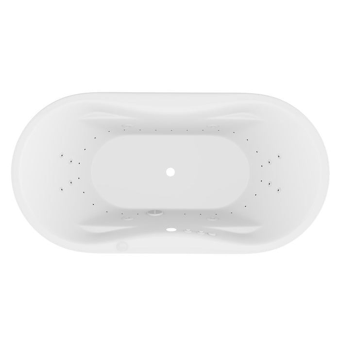 ANZZI FT-AZ102 Lori 6 ft. Whirlpool and Air Bath Tub in White