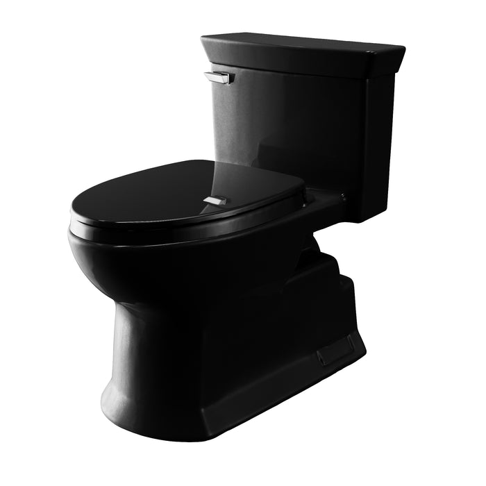 TOTO MS964124CEF#51 Soiree One Piece Elongated 1.28 GPF Universal Height Skirted Toilet, Ebony