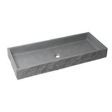 ALFI Brand ABCO39TR 39" Solid Concrete Gray Matte Trough Sink for the Bathroom