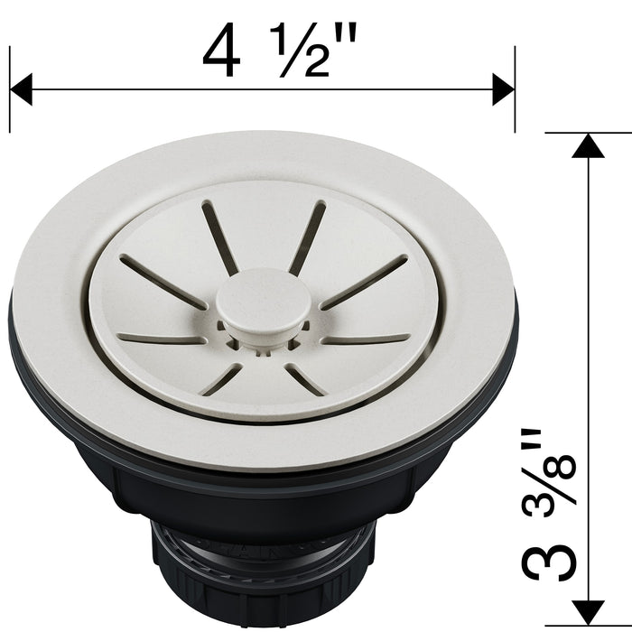 Blanco 222496 Essential Silgranit 3.5" Basket Strainer with Turn-to-Close - Soft White