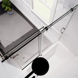 ANZZI SD-AZ8080-01MB Raymore Series 60" x 62" Frameless Sliding Tub Door in Matte Black