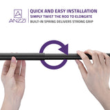 ANZZI AC-AZSR88MB 48-88 Inches Shower Curtain Rod with Shower Hooks in Matte Black