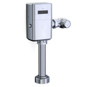 TOTO ECOPOWER touchless 1.28 GPF toilet flushometer valve in Polished Chrome finish features 12" vacuum breaker and ADA-compliant height.