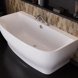 ANZZI FT-FR112473CH Bank Series 5.41 ft. Freestanding Bathtub with Deck Mounted Faucet in White