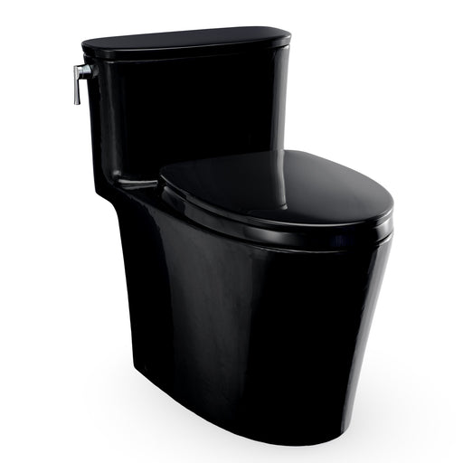 TOTO Aurora One-Piece Elongated 1.28 GPF WASHLET+ and Auto Flush Ready Universal Height Toilet with SS124 SoftClose Seat, Ebony - MS686124CEF#51