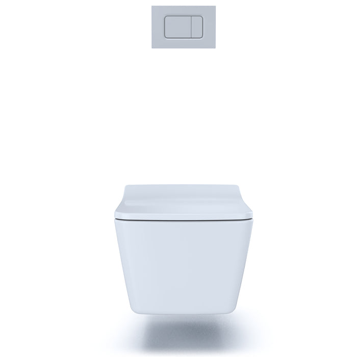 TOTO CWT449249CMFG#MS SP Wall-Hung Square Toilet and DuoFit In-Wall Dual-Flush Tank System
