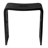 ALFI Brand ABST88BM Black Matte Solid Surface Resin Bathroom / Shower Stool