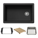 Blanco 443304 Inteos SILGRANIT 30" Single Bowl Reversible Undermount Workstation Kitchen Sink - Anthracite