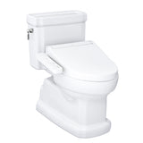 TOTO WASHLET+ Eco Guinevere Elongated 1.28 GPF Universal Height Toilet with C2 Bidet Seat, Cotton White - MW9743074CEFG#01