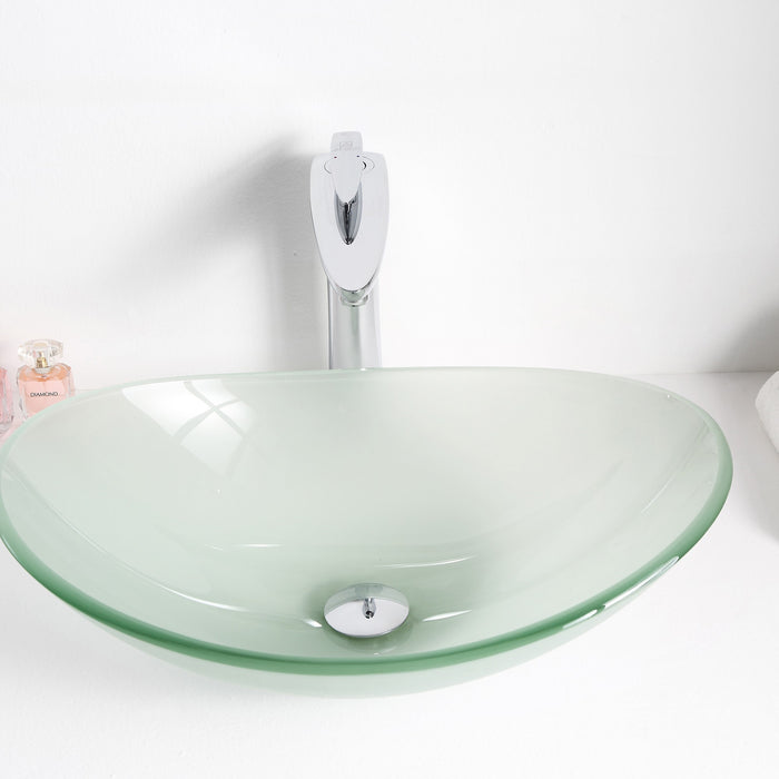 ANZZI LS-AZ8128 Craft Series Deco-Glass Vessel Sink in Lustrous Frosted