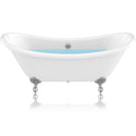 69.29" Belissima Double Slipper Acrylic Claw Foot Tub in White