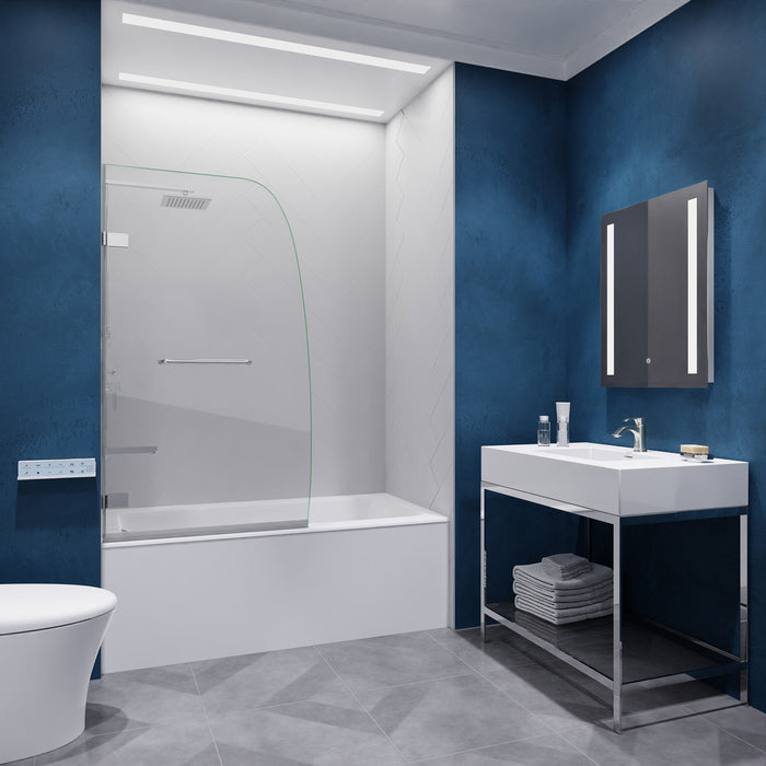 ANZZI SD-AZ10-01CH Grand Series 31.5" by 56" Frameless Hinged Tub Door in Chrome