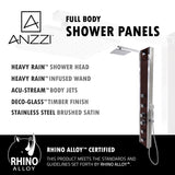 ANZZI SP-AZ012 Monsoon 57" 4-Jetted Full Body Shower Panel with Heavy Rain Shower and Spray Wand