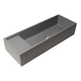 ALFI brand AB39TRGM 39" Grey Matte Above Mount Fireclay Bathroom Trough Sink