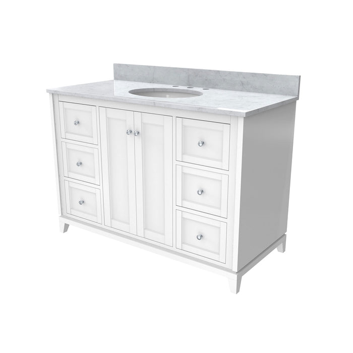 DreamLine VFFS482234RWMWH Formosa 48" Modern Console Vanity with Oval Undermount Sink - White