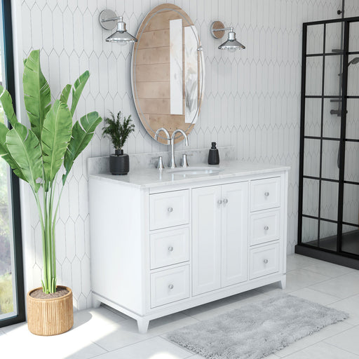 DreamLine VFFS482234RWMWH Formosa 48" Modern Console Vanity with Oval Undermount Sink - White