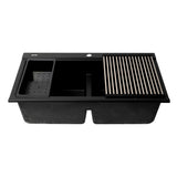 ALFI Brand AB3418DBDI-BLA Black 33" Granite Composite Workstation Double Bowl Drop-in Sink