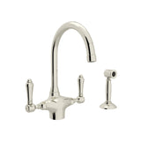 House of Rohl A1676LMWSPN-2 San Julio Single Hole C-Spout Kitchen Faucet with Sidespray