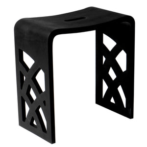 ALFI brand ABST88BM Black Matte Solid Surface Resin Bathroom / Shower Stool