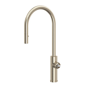 House of Rohl EC55D1STN Eclissi Pull-Down Kitchen Faucet with C-Spout Less Handle