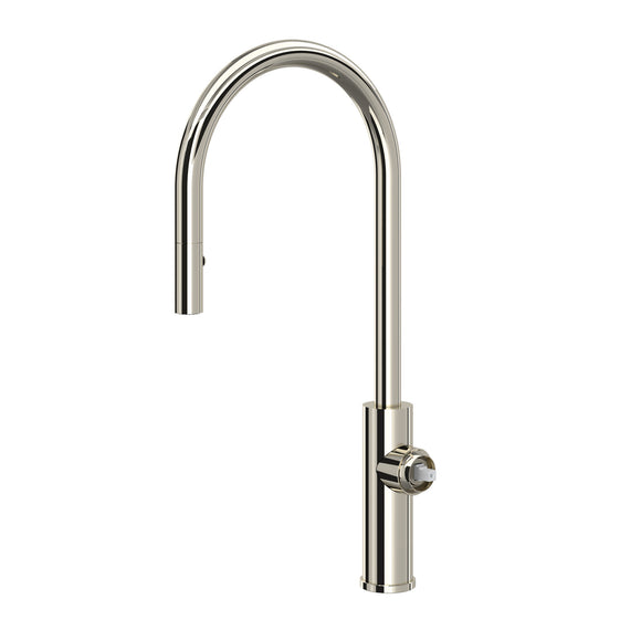 House of Rohl EC55D1PN Eclissi Pull-Down Kitchen Faucet with C-Spout Less Handle