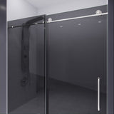 ANZZI SD-AZ8077-02BNT Leon Series 60" by 76" Frameless Sliding Shower Door in Brushed Nickel with Tinted Glass