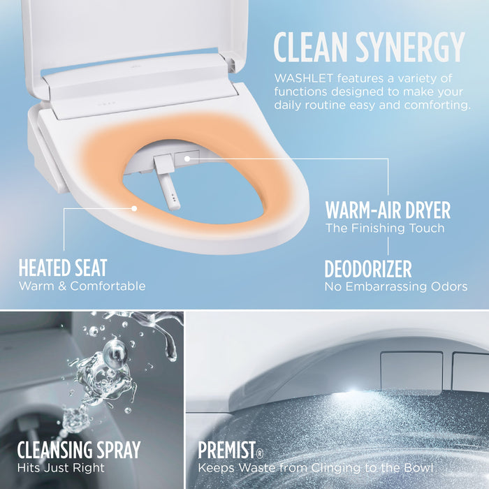 TOTO CWT4263446CMFG#MS Washlet+ AP Wall-Hung Toilet and Washlet S5 and DuoFit In-Wall Dual-Flush Tank