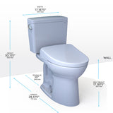 TOTO MW7764726CEFGA.10#01 Drake WASHLET+ Two-Piece Toilet and S7 Bidet Seat with Auto Flush, 10" Rough-In