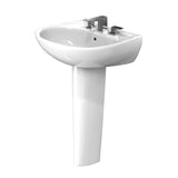 TOTO LPT241.8G#01 Supreme Oval Pedestal Bathroom Sink with CEFIONTECT for 8" Center Faucets, Cotton White