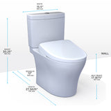 TOTO MW4464726CEMFGNA#01 WASHLET+ Aquia IV Two-Piece Dual Flush Toilet with Auto Flush S7 Bidet Seat