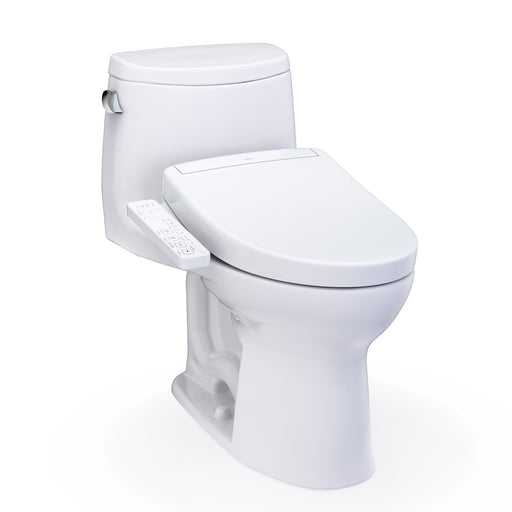 TOTO Washlet+ UltraMax II One-Piece Elongated 1.28 GPF Toilet and Washlet+ S2 Bidet Seat, Cotton White - MW6043346CEFG#01