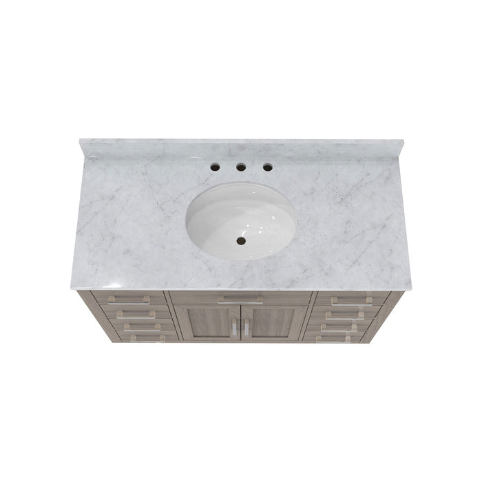 DreamLine VFDX482234RWMGK Dexterity 48" Oak Vanity with Oval Undermount Sink - Gray Oak
