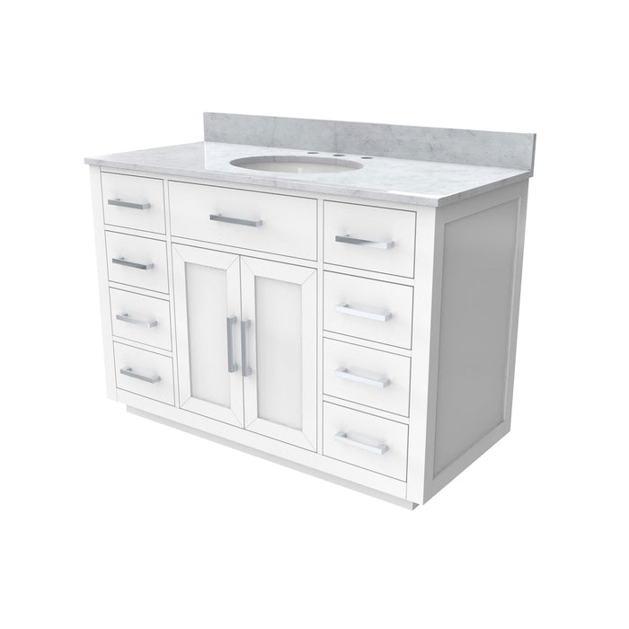 DreamLine VFDX482234RWMWH Dexterity 48" Oak Vanity with Oval Undermount Sink - White