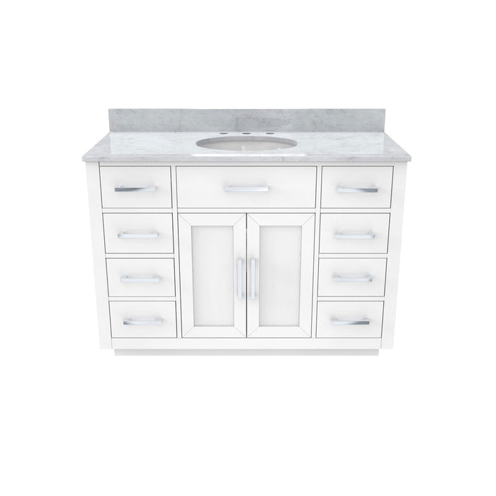 DreamLine VFDX482234RWMWH Dexterity 48" Oak Vanity with Oval Undermount Sink - White