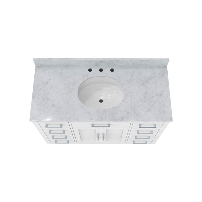 DreamLine VFDX482234RWMWH Dexterity 48" Oak Vanity with Oval Undermount Sink - White