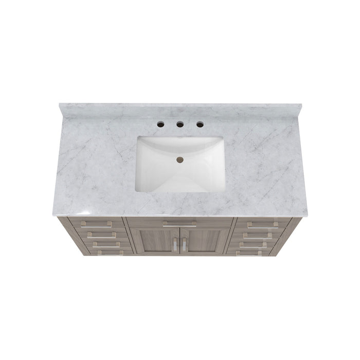 DreamLine VFDX482234SWMGK Dexterity 48" Oak Vanity with Rectangular Undermount Sink - Gray Oak