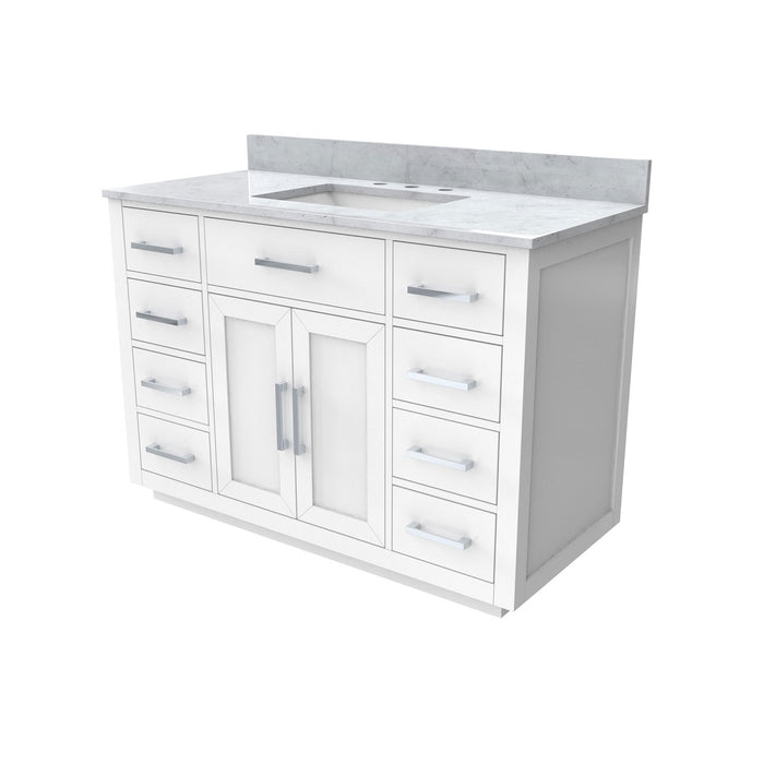 DreamLine VFDX482234SWMWH Dexterity 48" Oak Vanity with Rectangular Undermount Sink - White