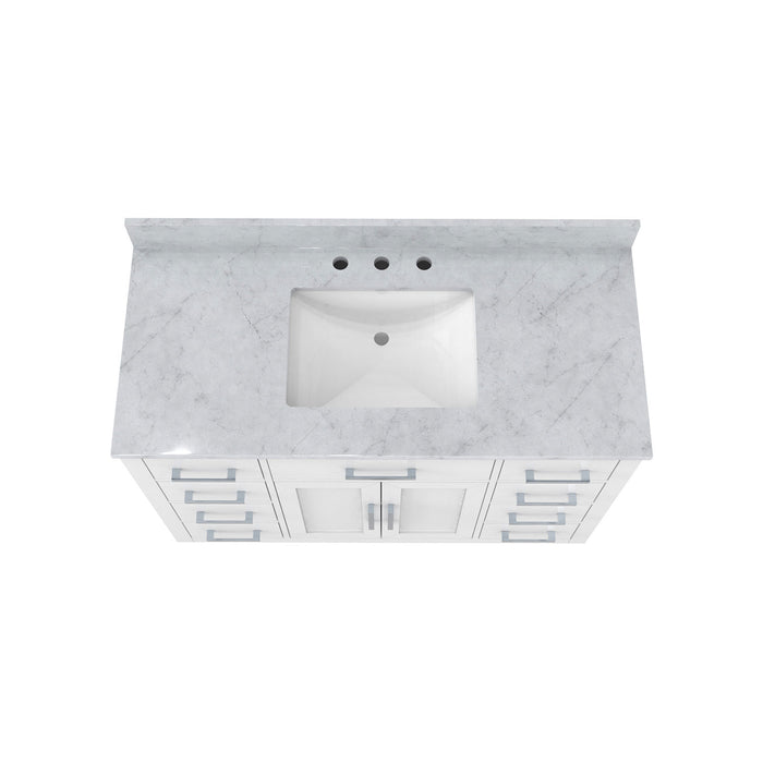 DreamLine VFDX482234SWMWH Dexterity 48" Oak Vanity with Rectangular Undermount Sink - White